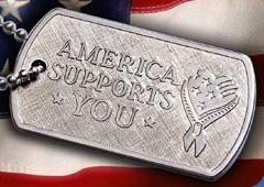 "America Supports You" dog tag