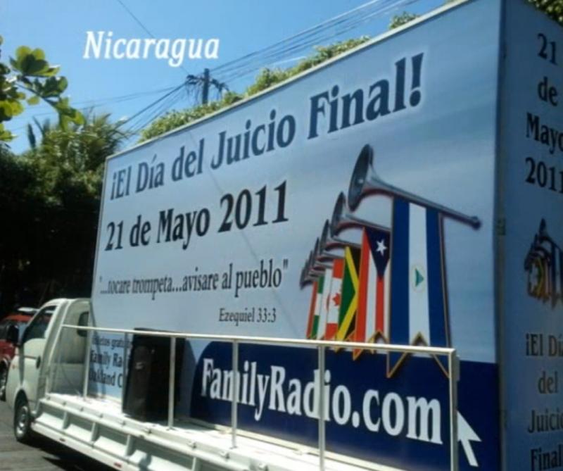 Doomsday billboard truck in Nicaragua