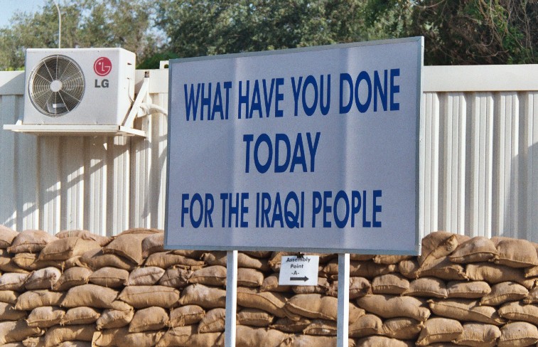 Sign in the Green Zone, Baghdad (photo by Peter Rimar)