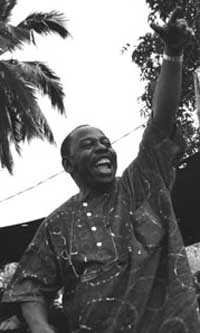 Nigerian author Ken Saro-Wiwa, killed for his environmental activism challenging Shell Oil