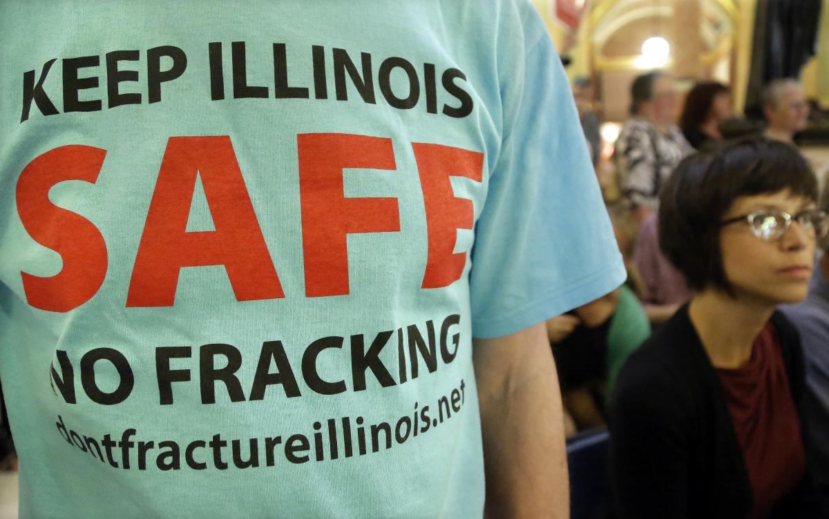 Keep Illinois Safe - No Fracking (AP Photo/Seth Perlman)