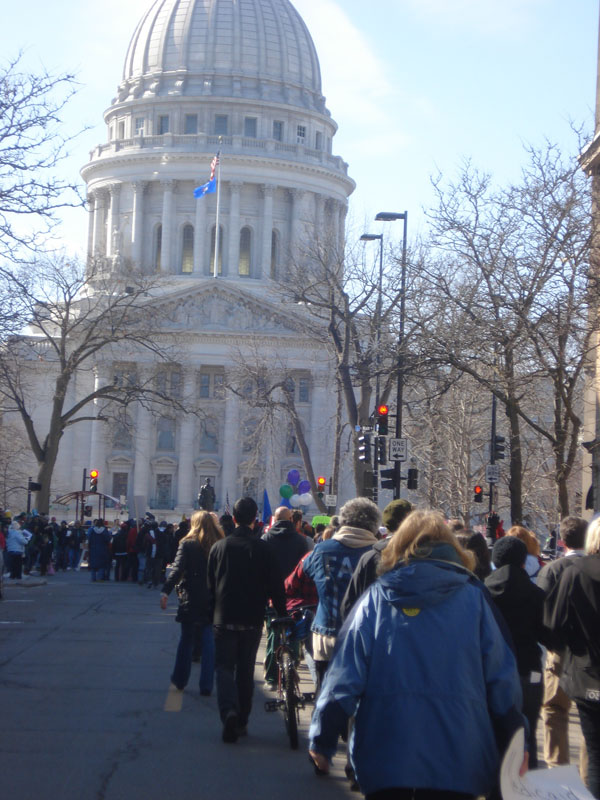 P.O.W.E.R. Walkers arrive at Madison state capitol.