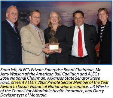 Valauri Receiving ALEC Award, 2008