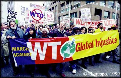 WTO Protest Banner