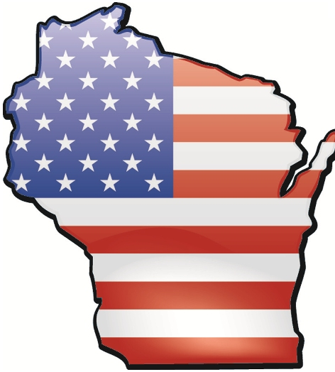 Wisconsin and US Flag