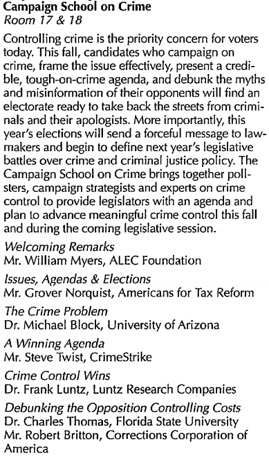 Campaign School on Crime, CrimeStrike ALEC