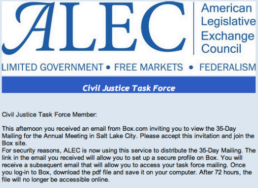 ALEC 35 day mailing