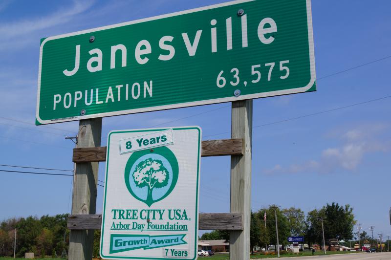 Janesville highway sign