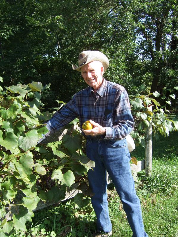 John Kinsman in his garden, September 15, 2011