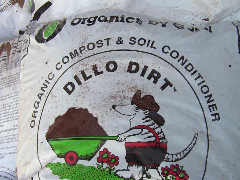 Dillo Dirt is described as an "organic compost & soil conditioner."