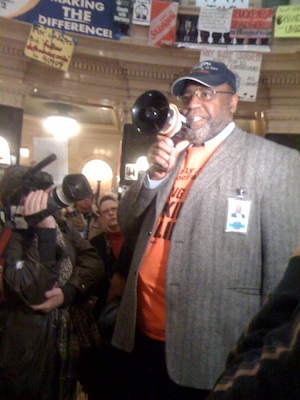 photos from inside the capitol today where about 100 protestors still held their ground