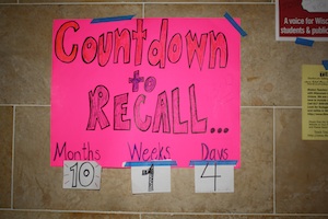 Protest sign: Countdown to recall