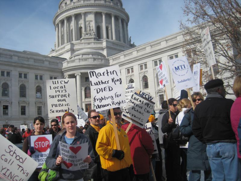 Protesters at Wisconsin state capitol