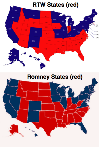 RTW versus Romney States