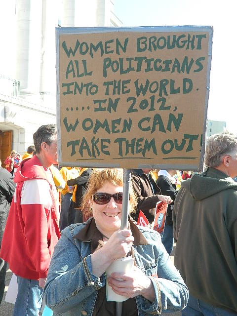 Woman With Sign
